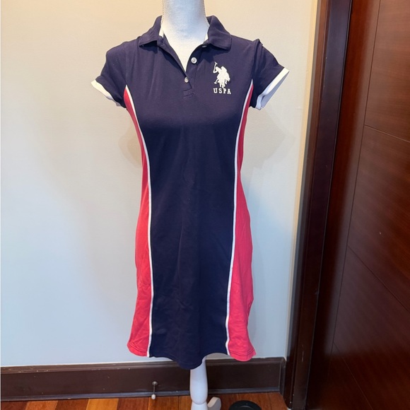 U.S. Polo Assn. Navy and pink Dress new - Picture 2 of 8